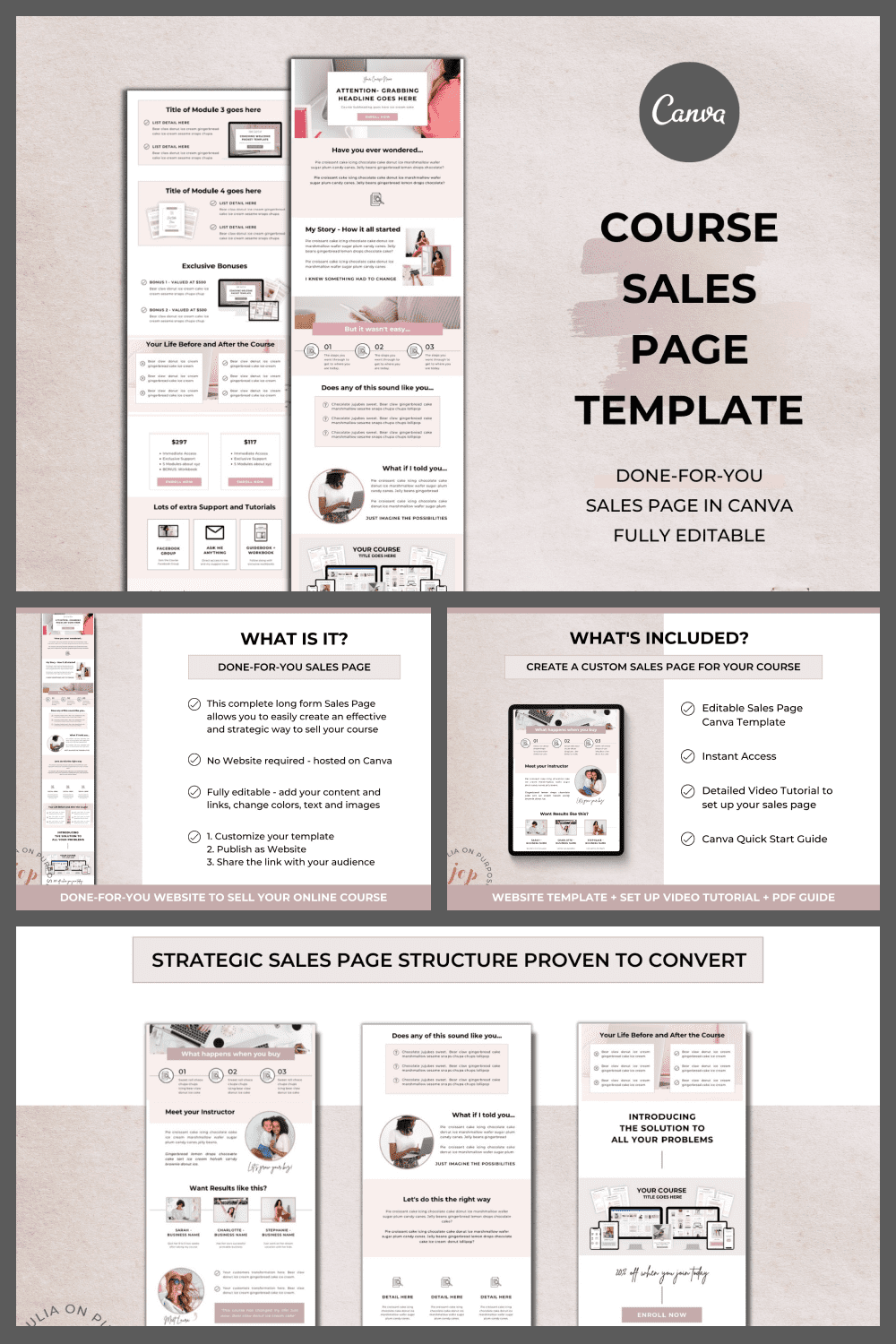 Minimalistic Template for Course Sale in Pastel Colors.