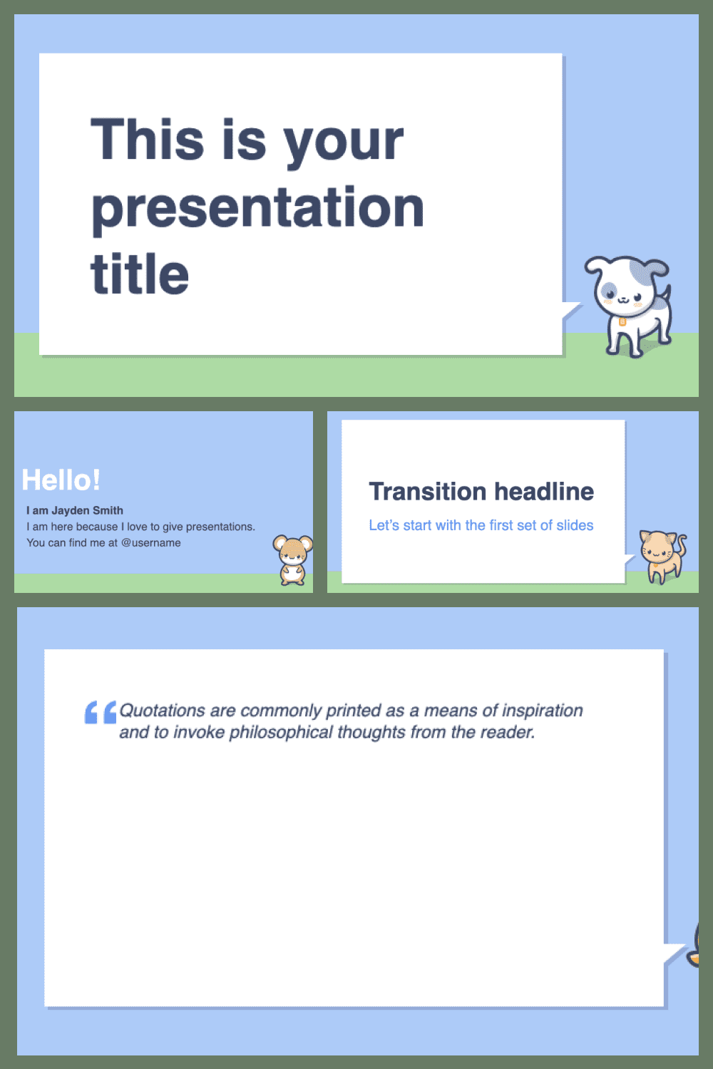 Cute pets free powerpoint template.
