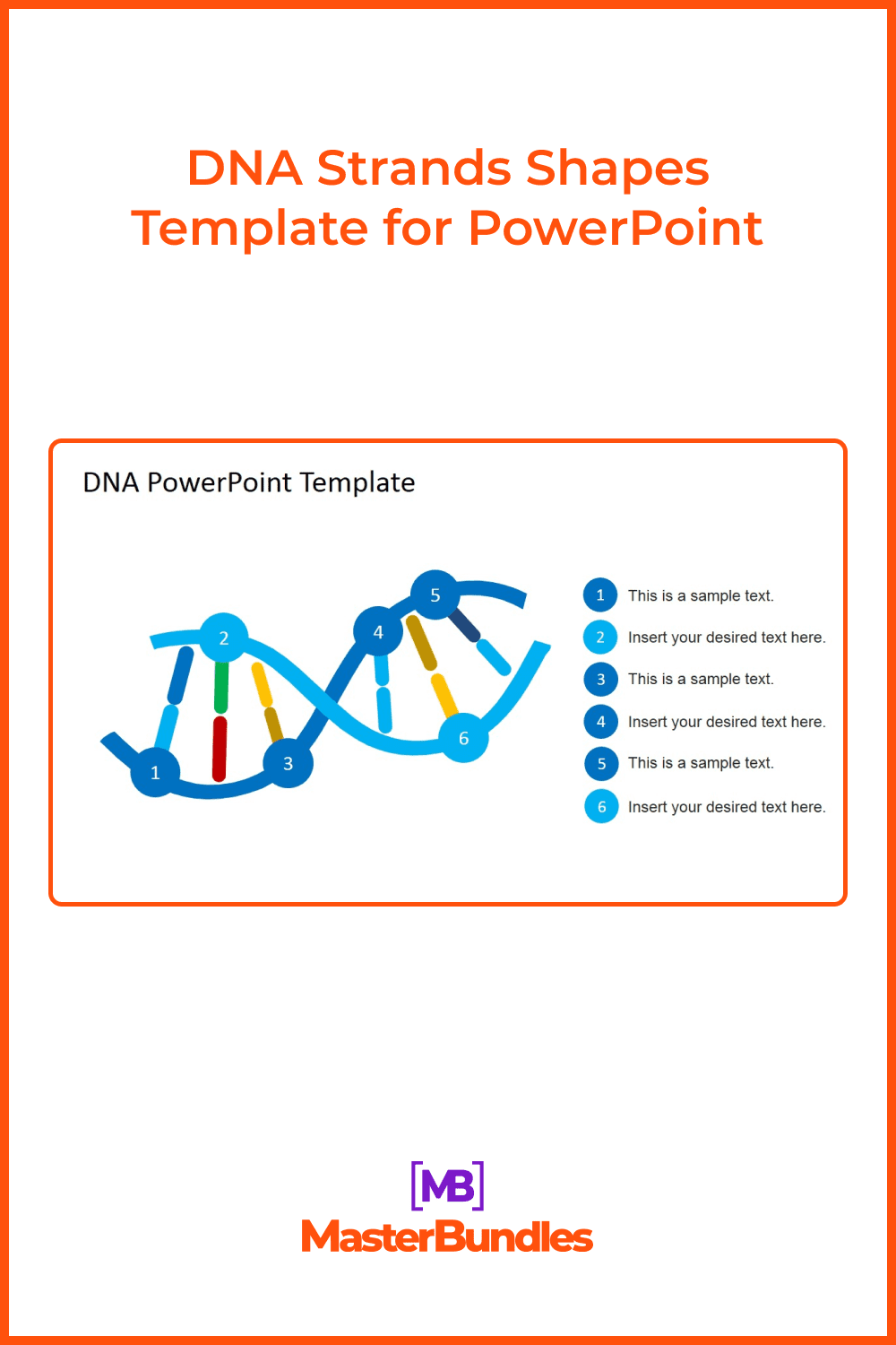 DNA strands shapes template for powerpoint.