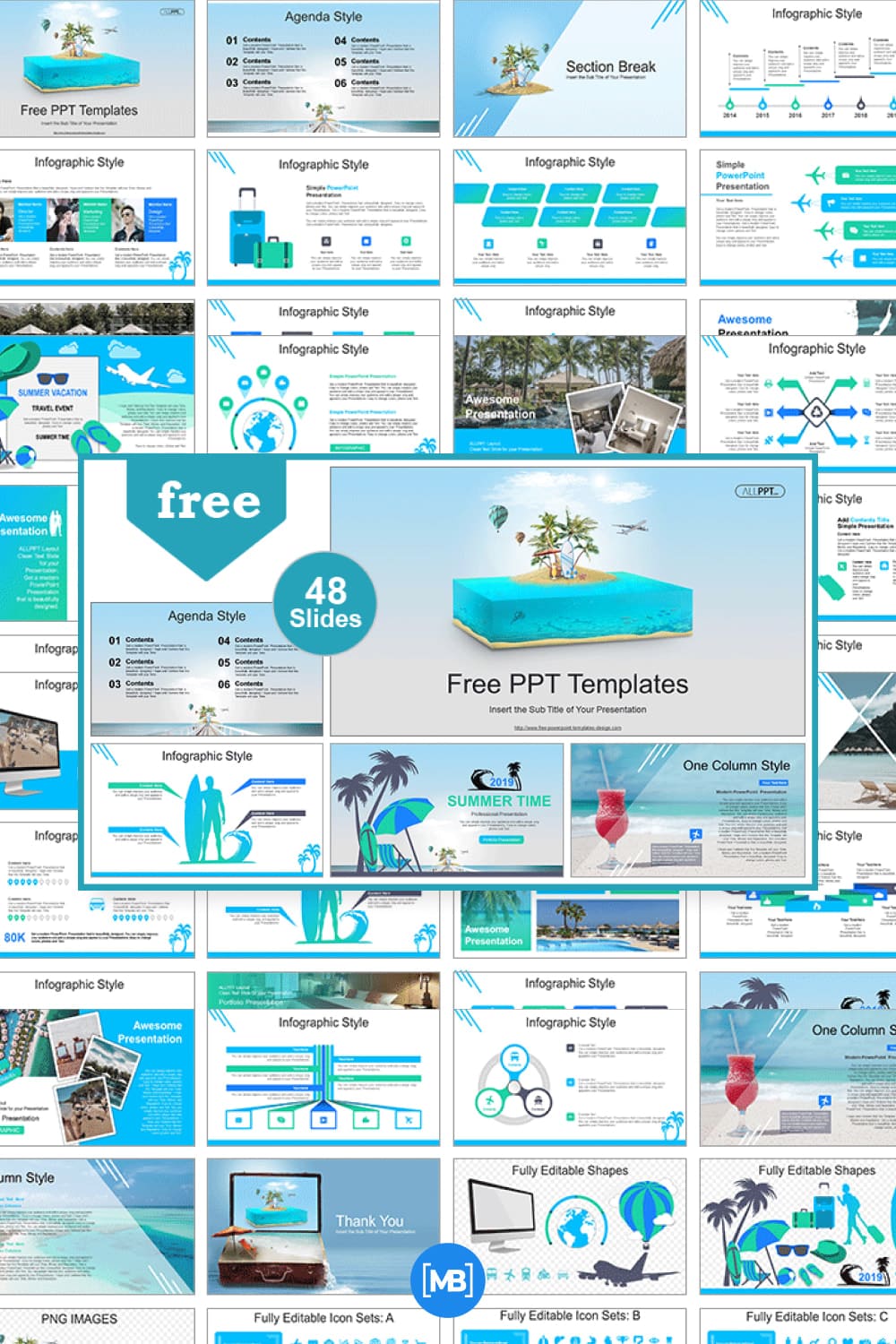 Travel and vacation PowerPoint template.