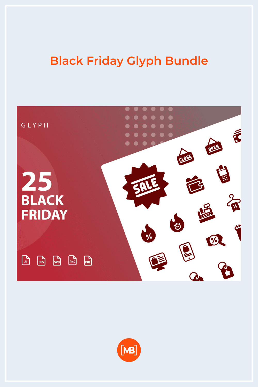 Black Friday Customizable Dark Red Icons on White Background.