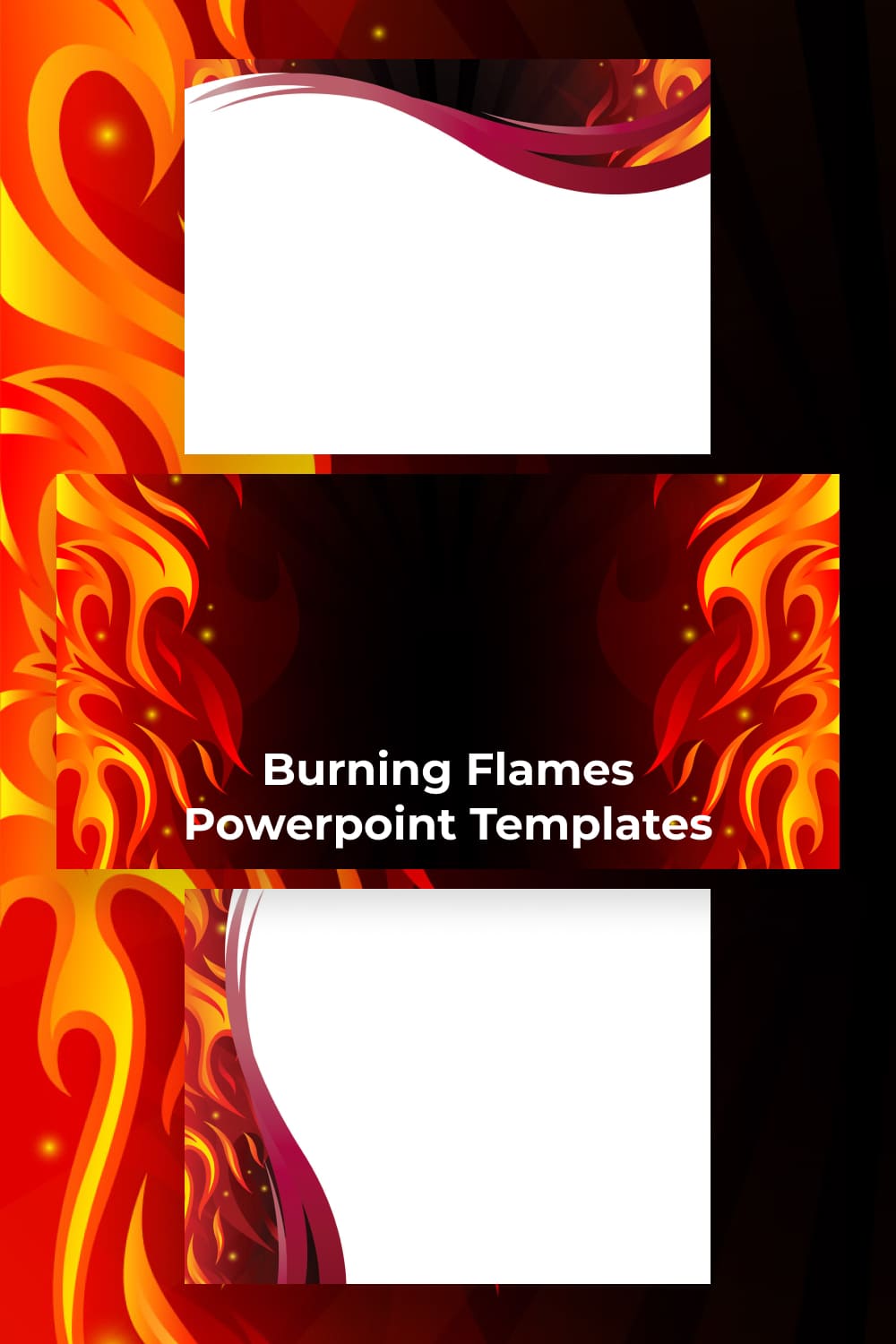 Burning flames powerpoint template.