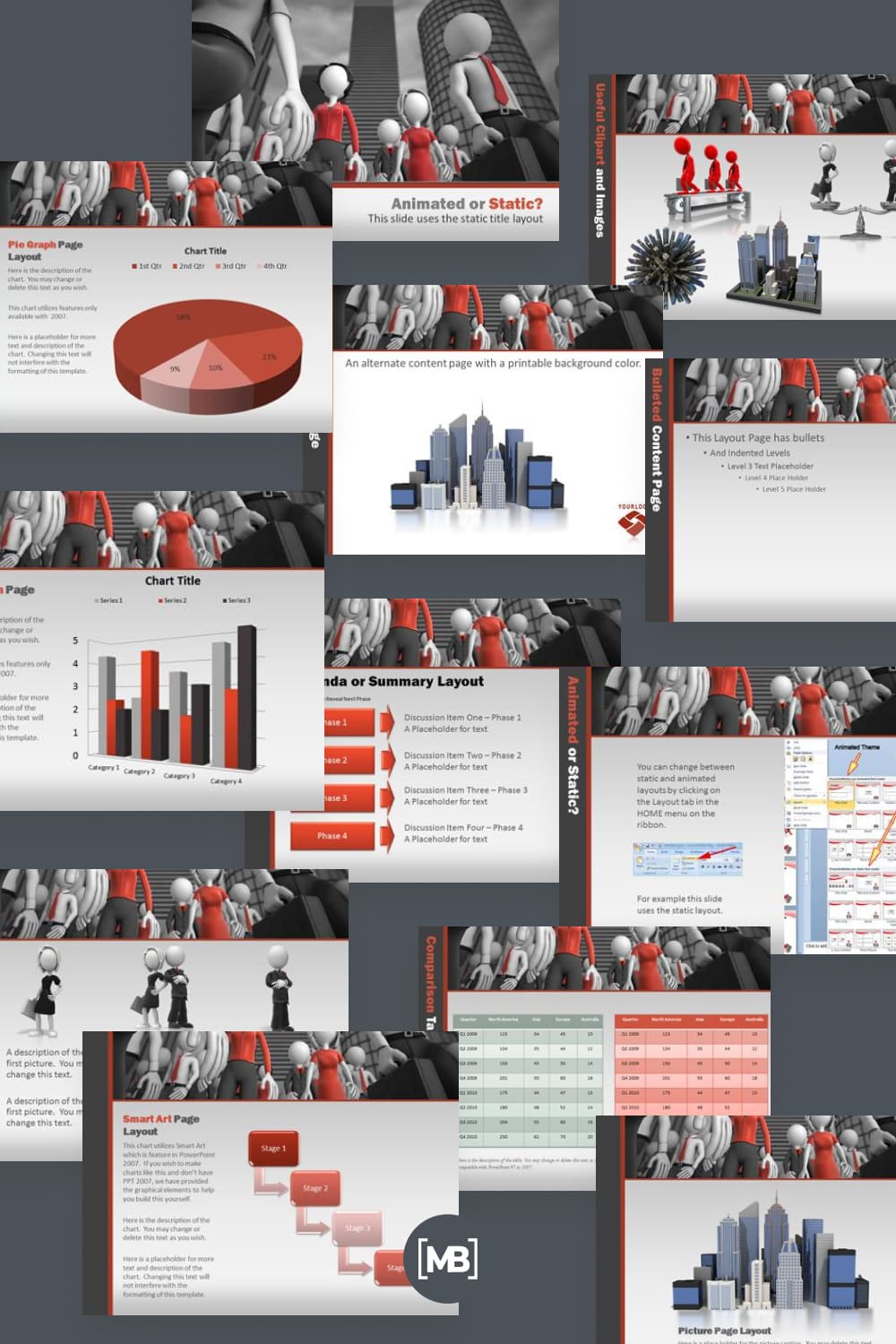Business march powerpoint template with animation.