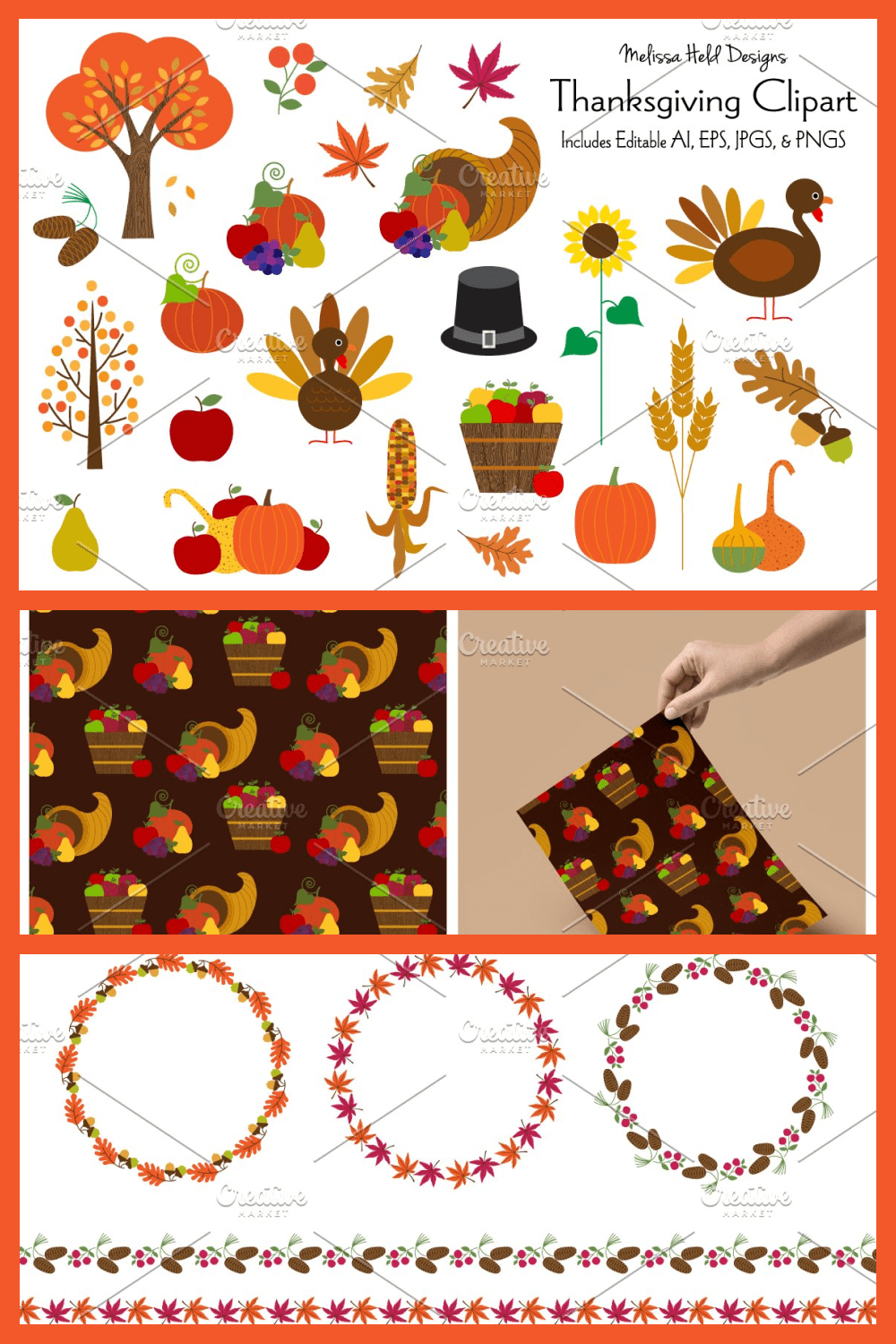 Thanksgiving clipart by Melissa Held Designs.