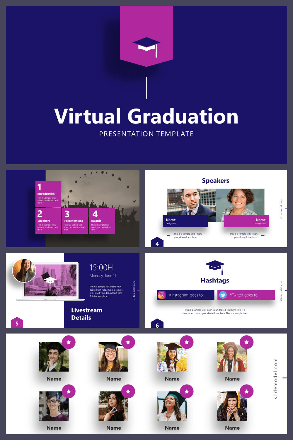 Virtual graduation powerpoint template.