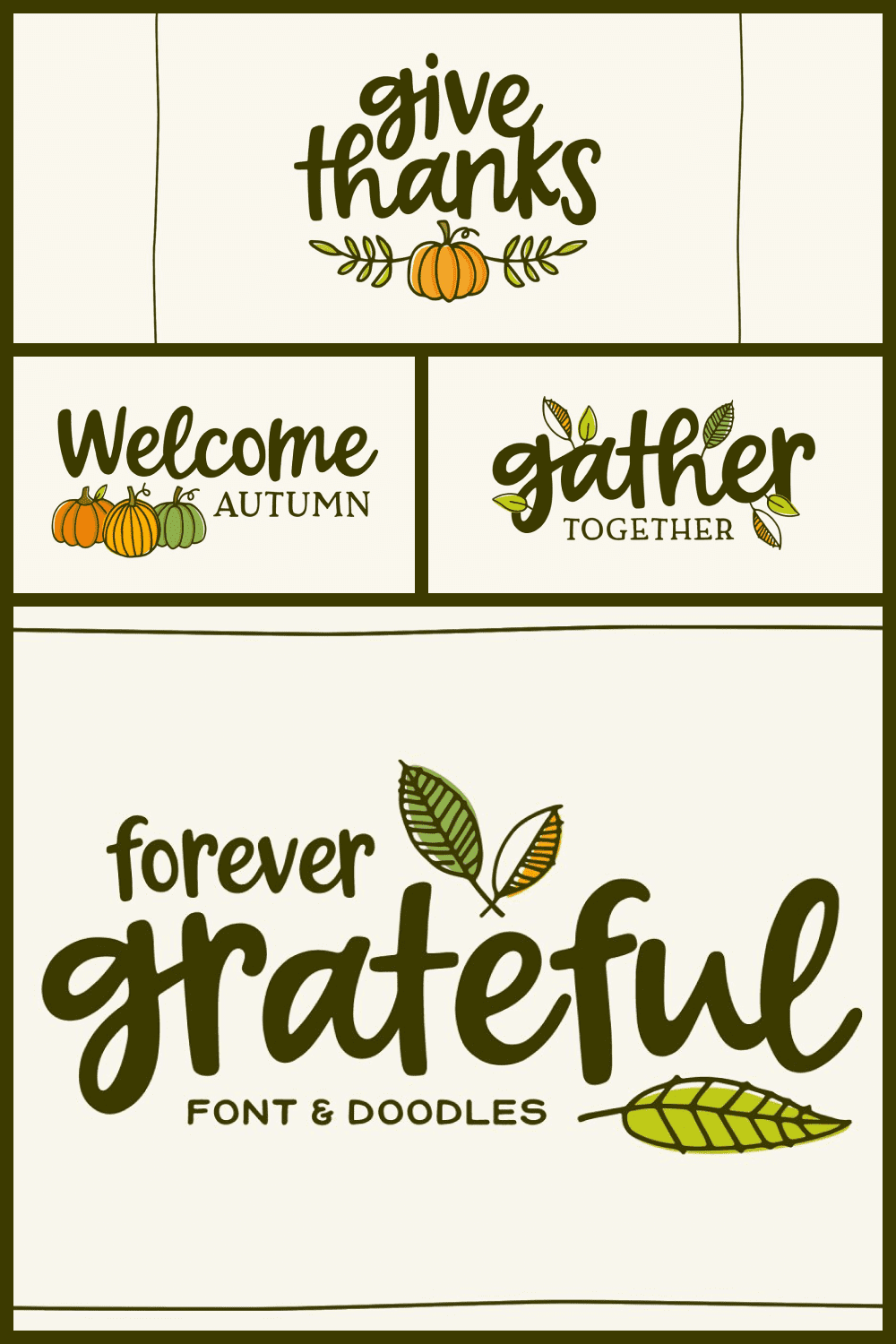 Forever grateful font doodles.