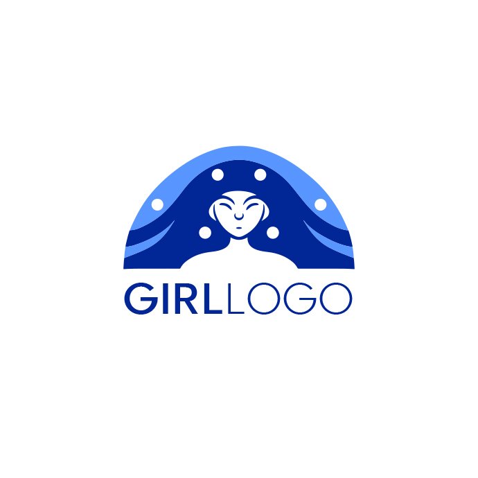 Ai blue Girl Logo Template preview.