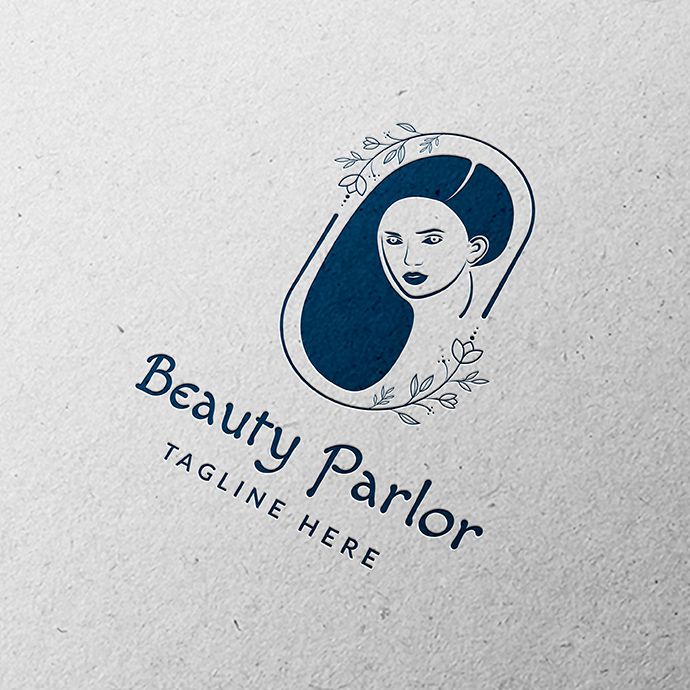 Creative Beauty Parlor Logo Template preview image.
