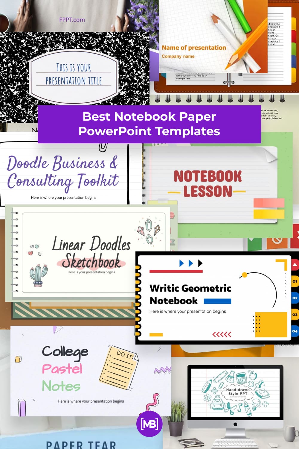 Best Notebook Paper PowerPoint Templates Pinterest.