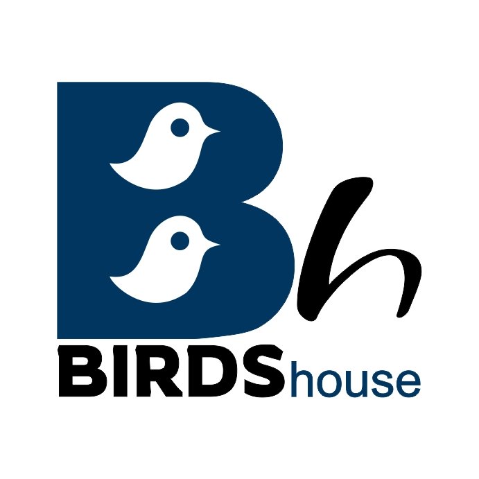 Birds House Cute logo template cover image.