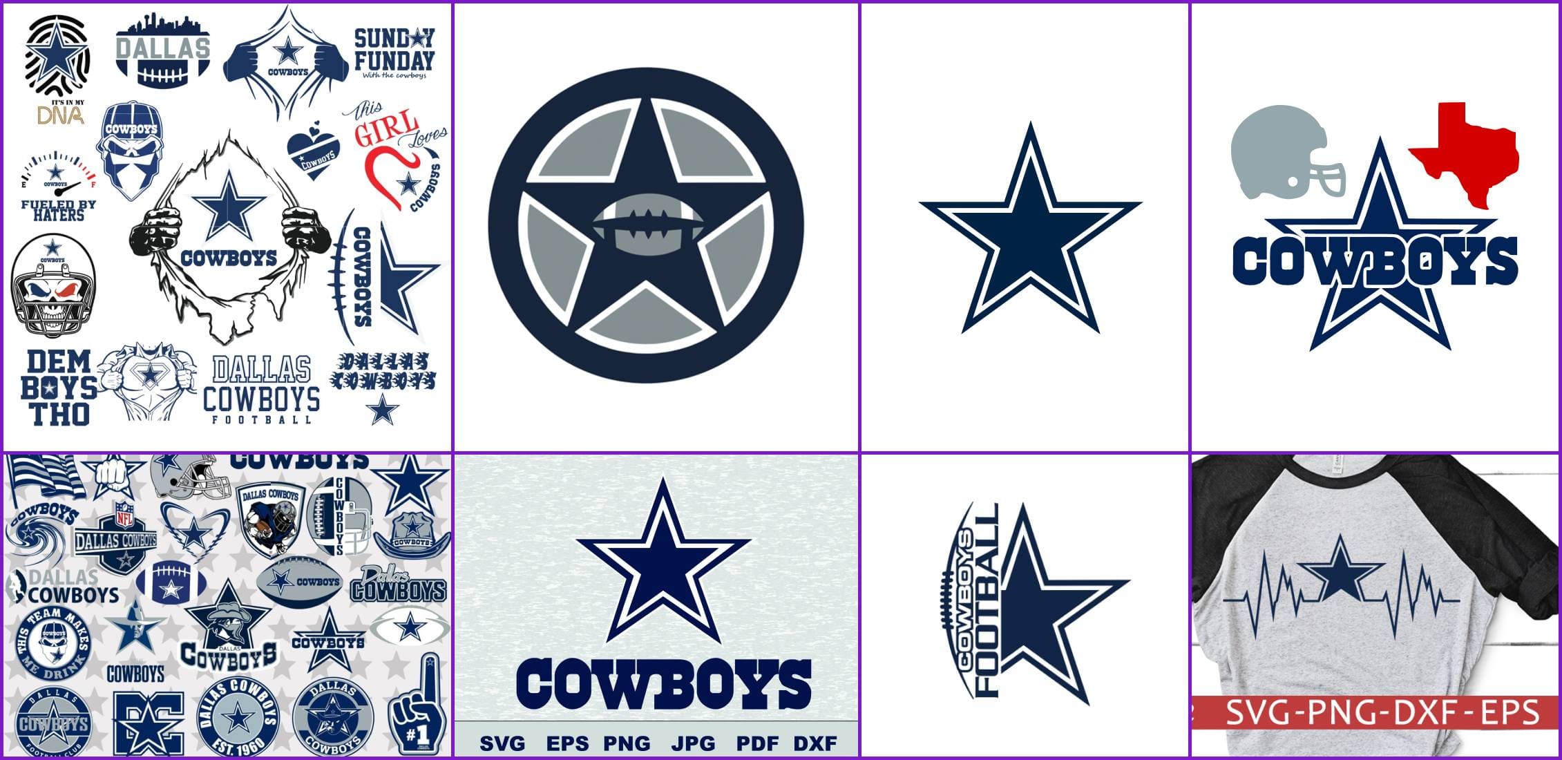 Dallas Cowboys SVG Images Example.