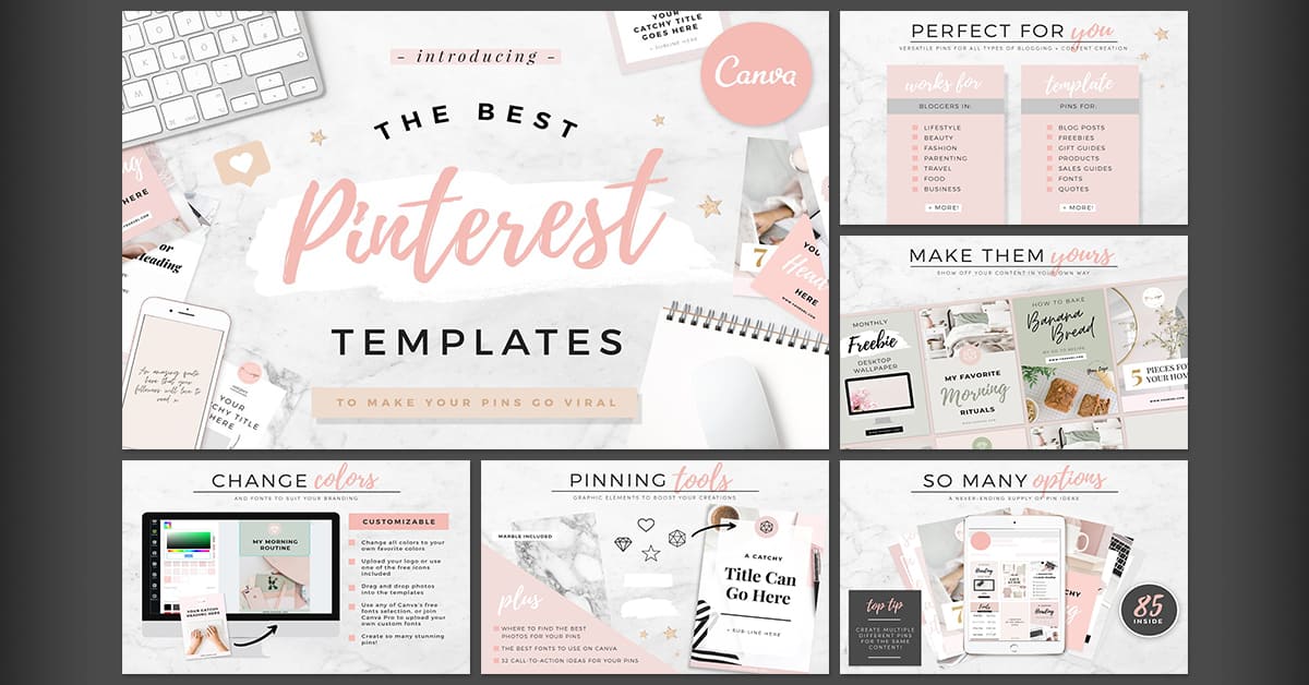 Template for your Pinterest in pink.