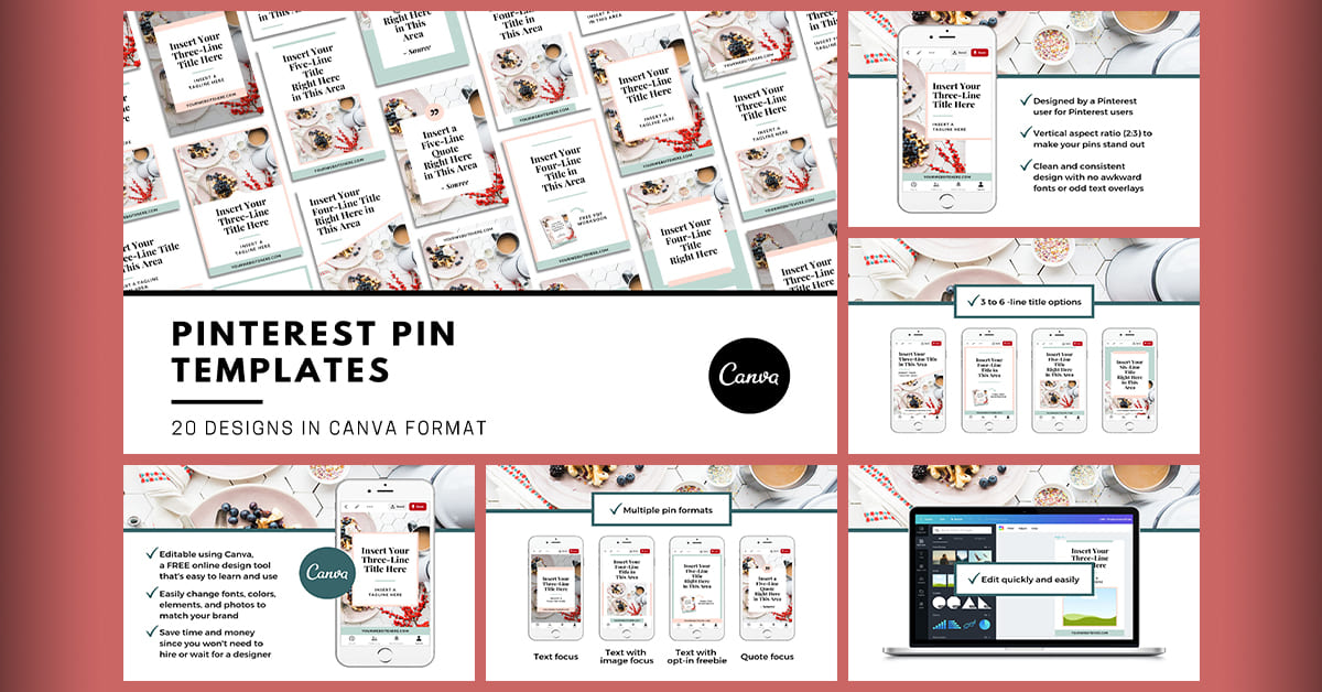 The template is full of great options for your Pinterest.