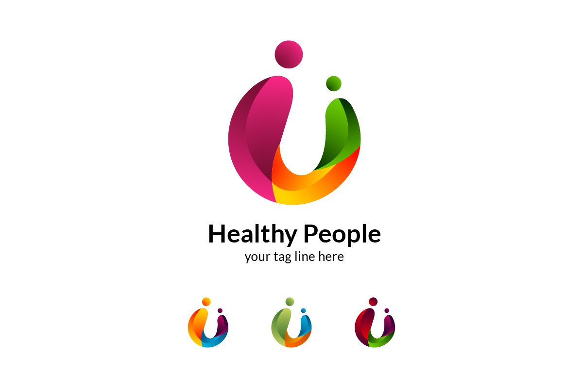 Healthy People Logo Template cover image.