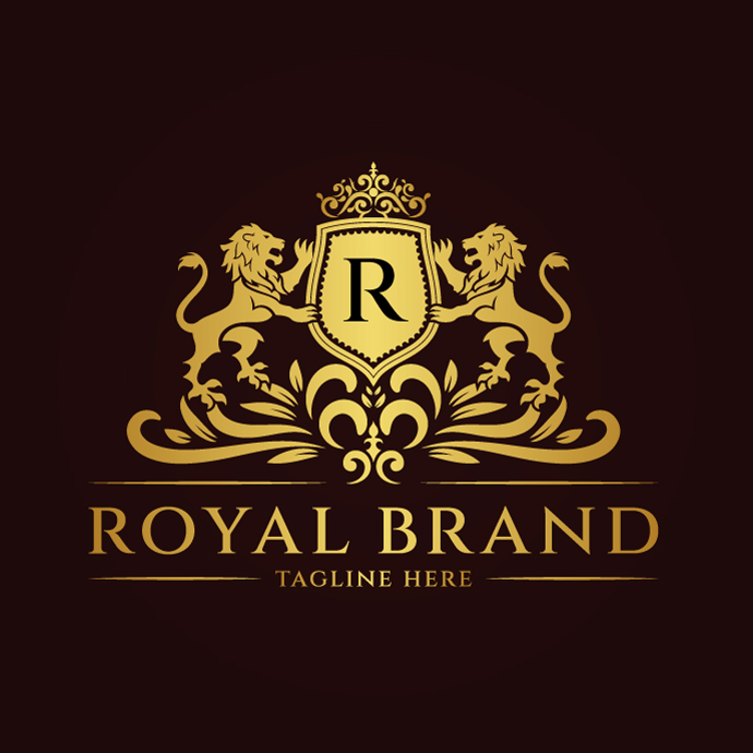 Heraldry lion luxury design template