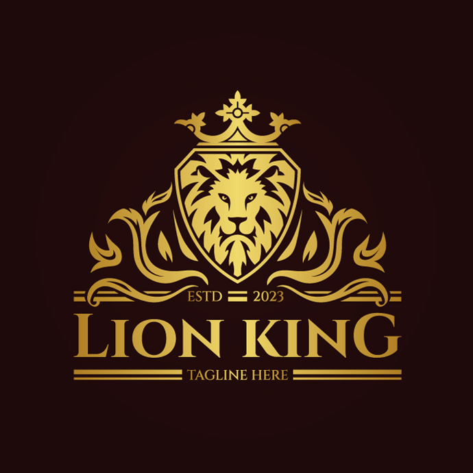 Heraldry lion luxury logo design template 1