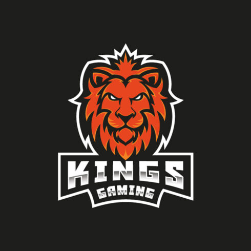 Lion mascot gaming logo design template
