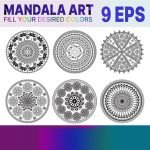 Colorable Mandala Graphics Designs cover image.