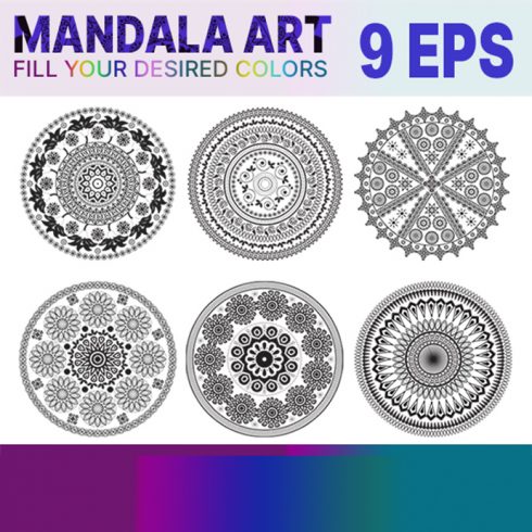 Colorable Mandala Graphics Designs cover image.