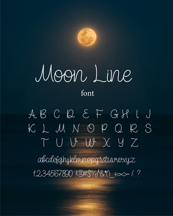 Moon Line Unique Monoline Script Font Description. Introducing the lovely Moon Line Script Font!