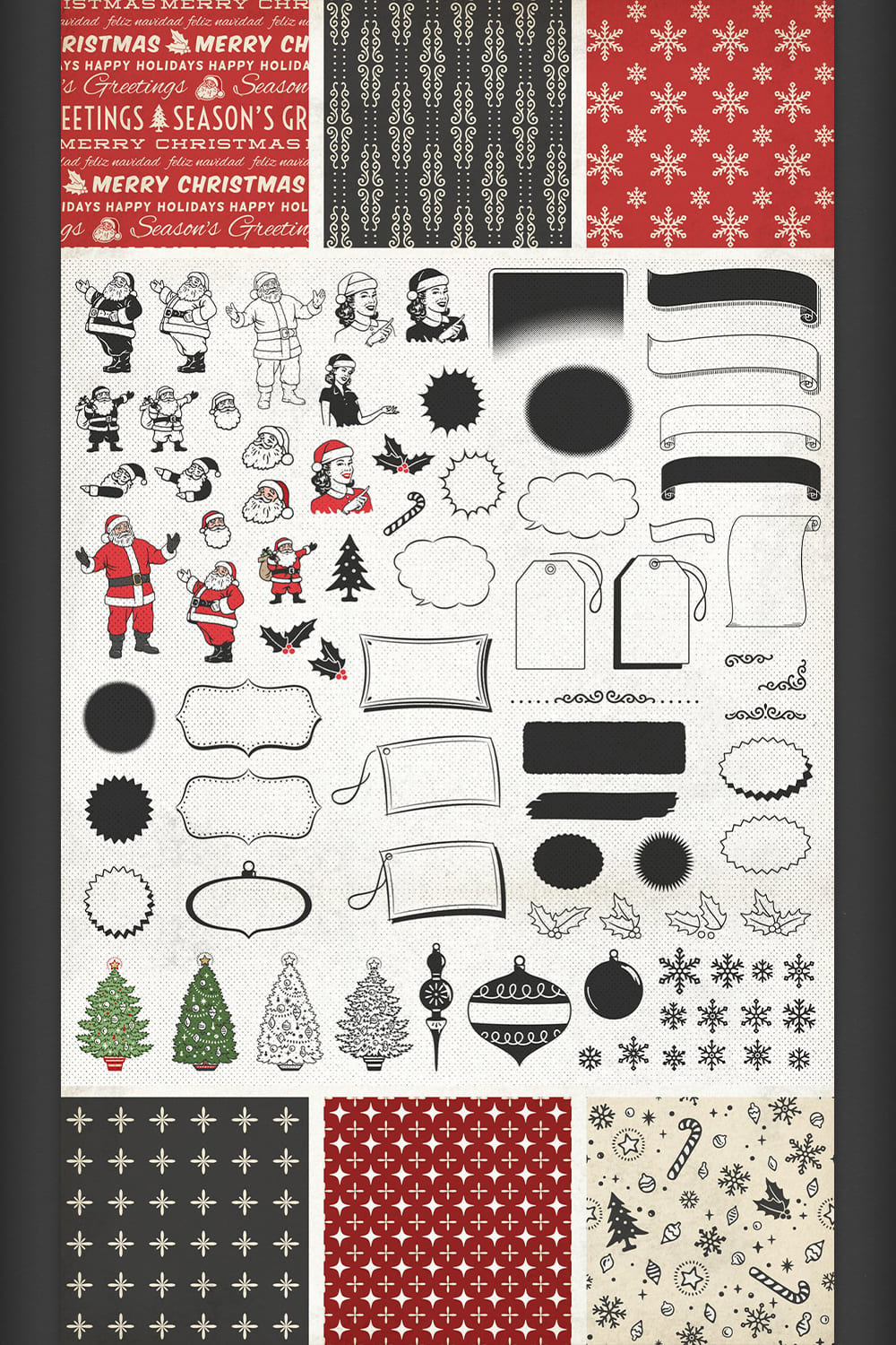 Pinterest - Retro Christmas Labels Bundle.