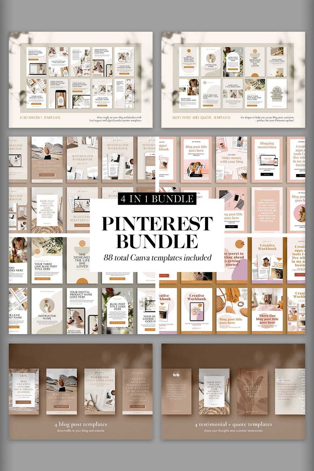 Pinterest - 4 in 1 Pinterest Template Bundle.