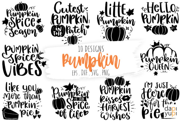 Pumpkin Quotes Bundle Thanksgiving SVG Graphics.