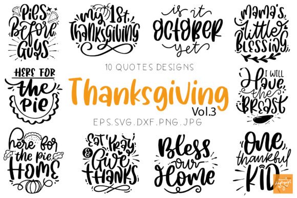 Thanksgiving Quotes SVG Bundle Fall SVG Graphics