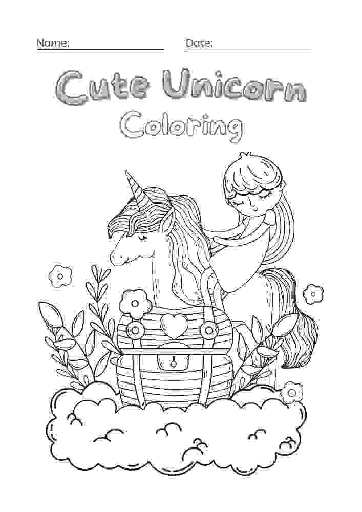 Unicorn Coloring Worksheet Set