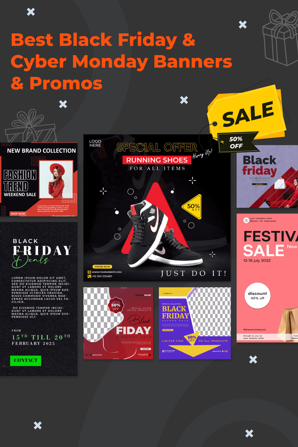 best black friday cyber monday banners promos pinterest