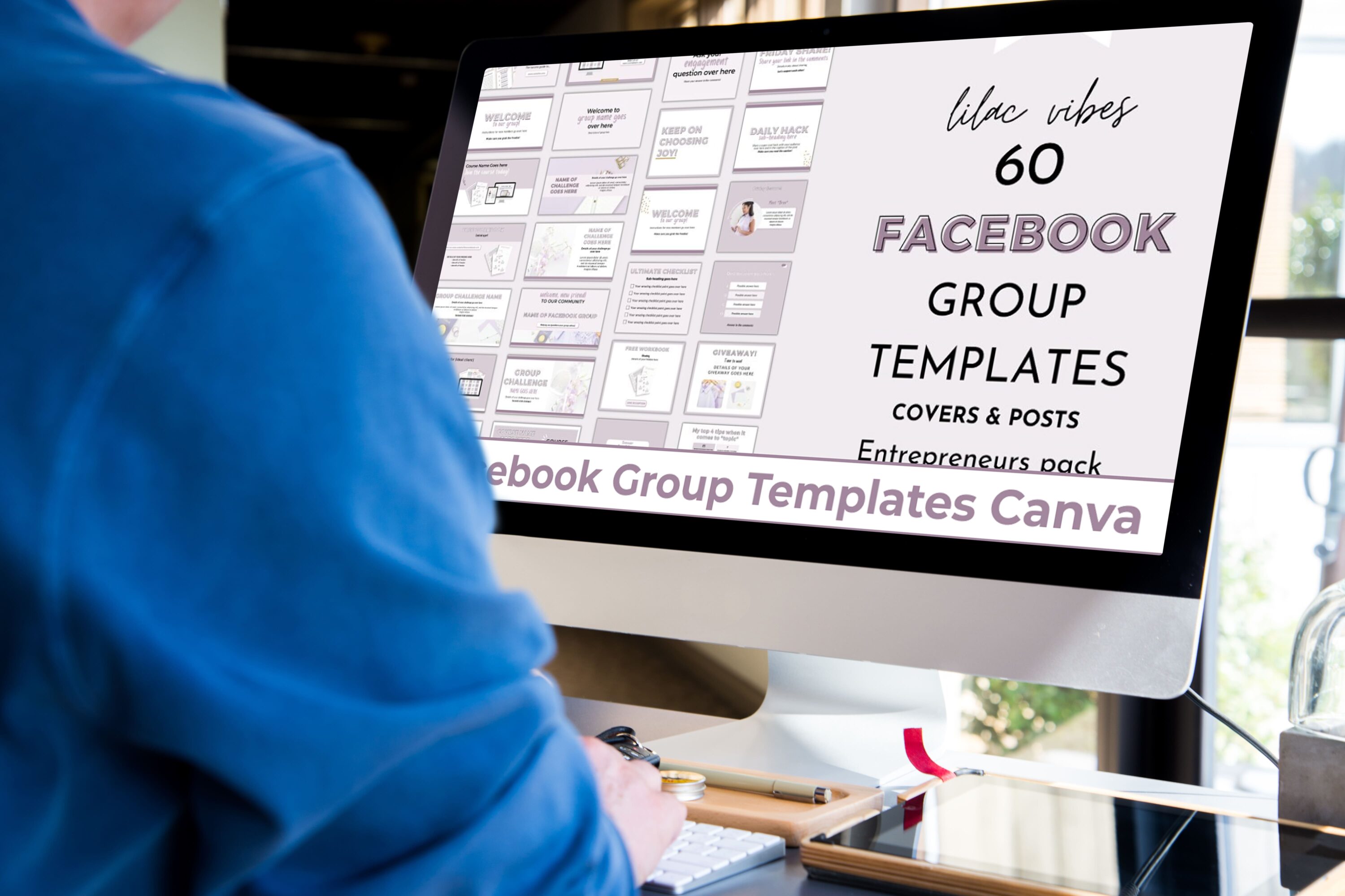 Desktop option of the Facebook Group Templates Canva.