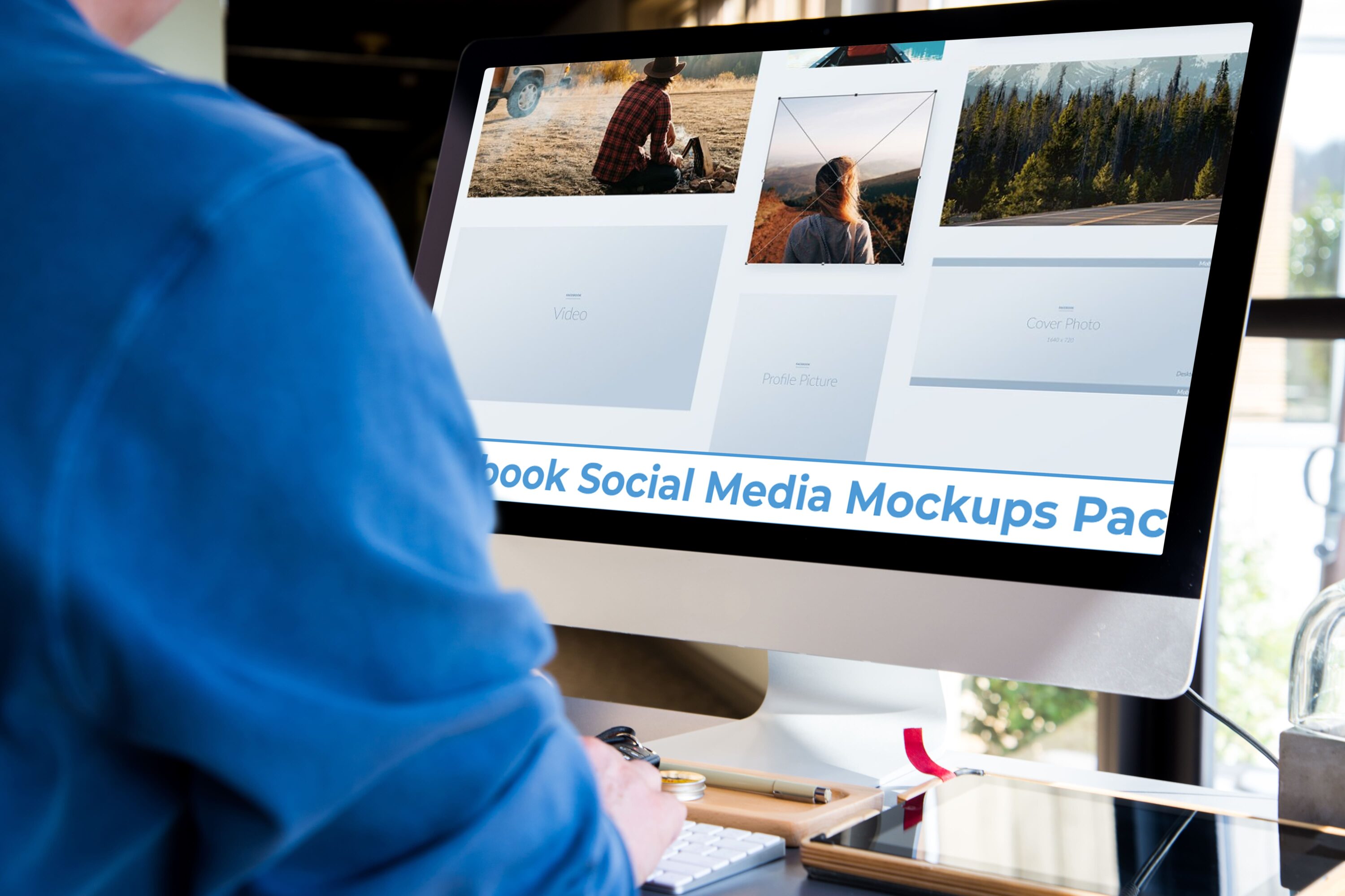 Desktop option of the Facebook Social Media Mockups Pack.