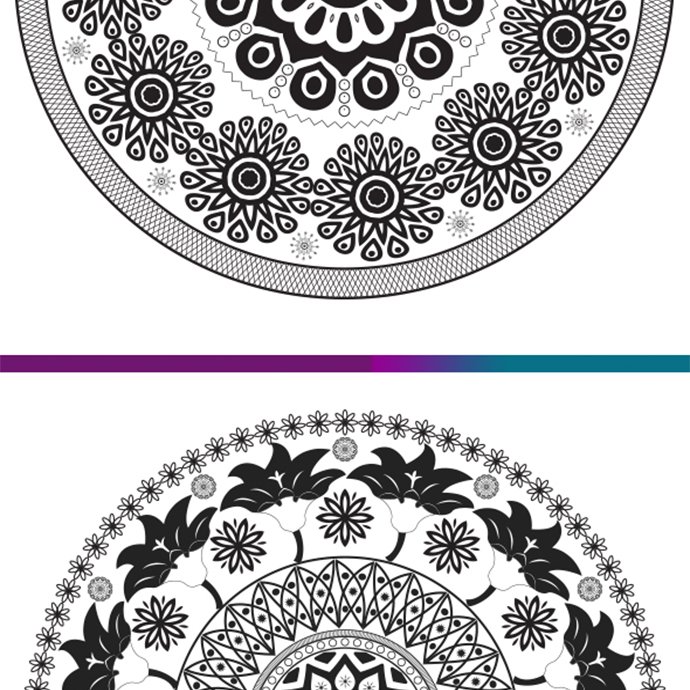 Colorable Mandala Graphics Designs preview image.