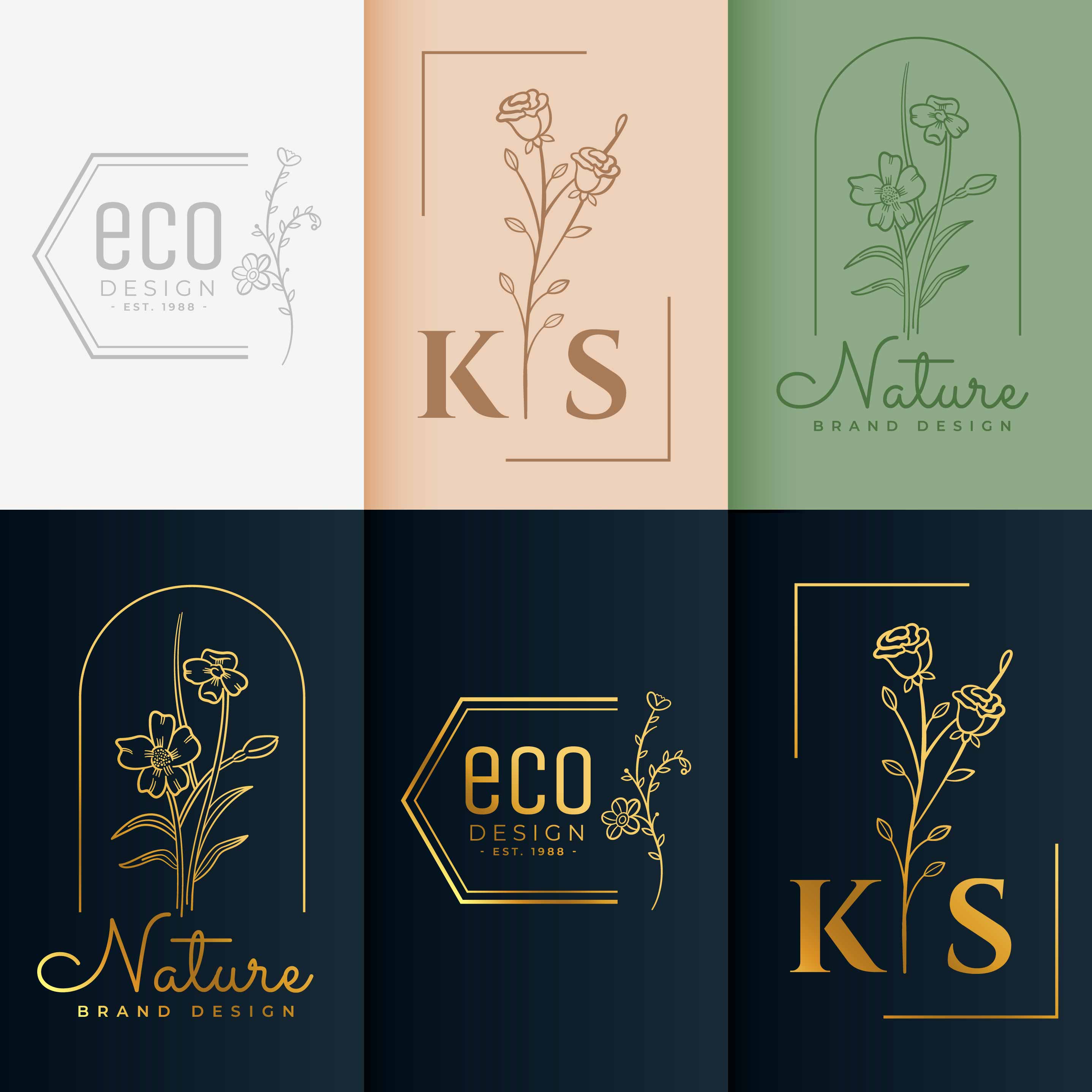 Minimal Logotype Collection Floral Style