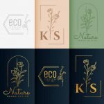 minimal logotype collection floral style 01