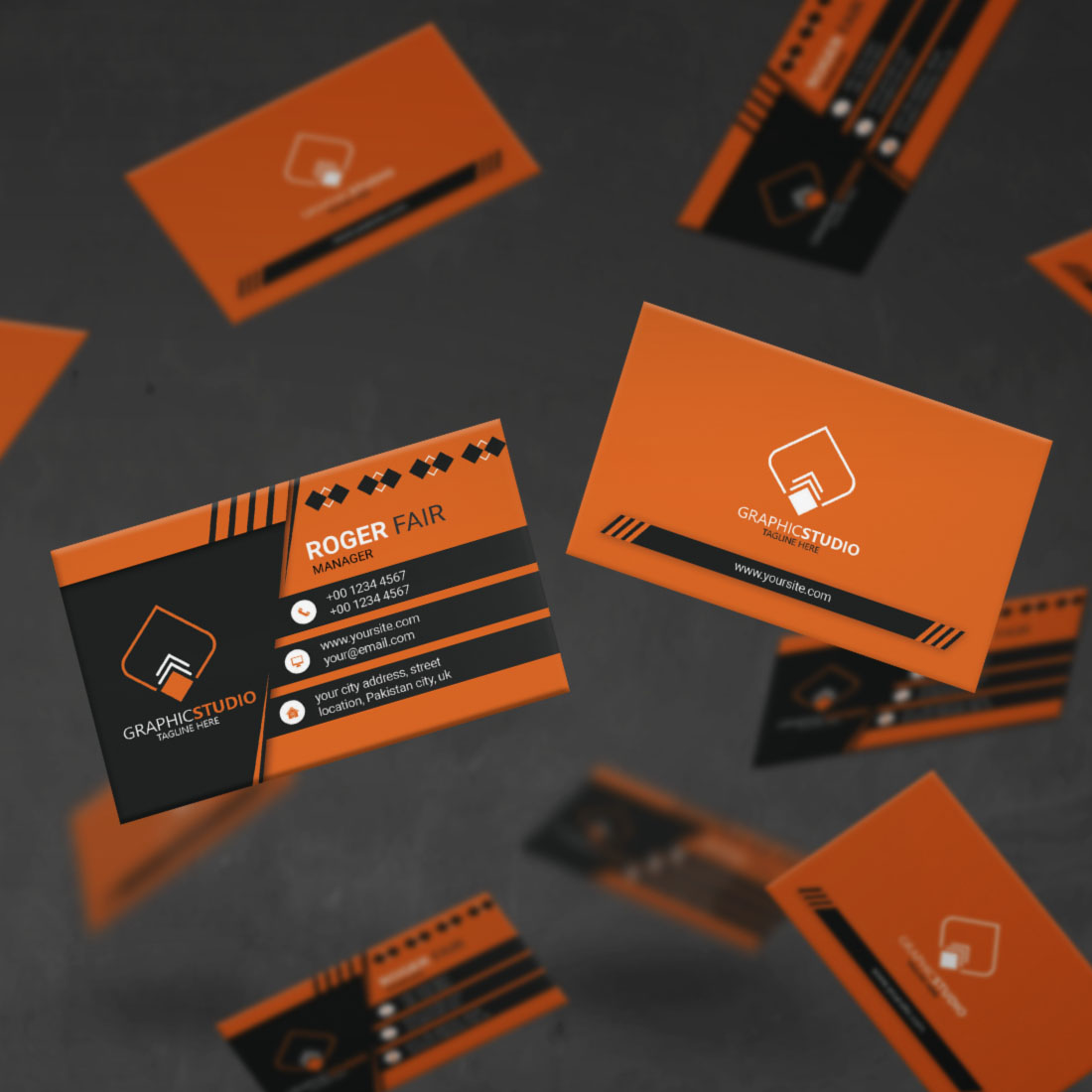 Creative Business Card Template preview image.