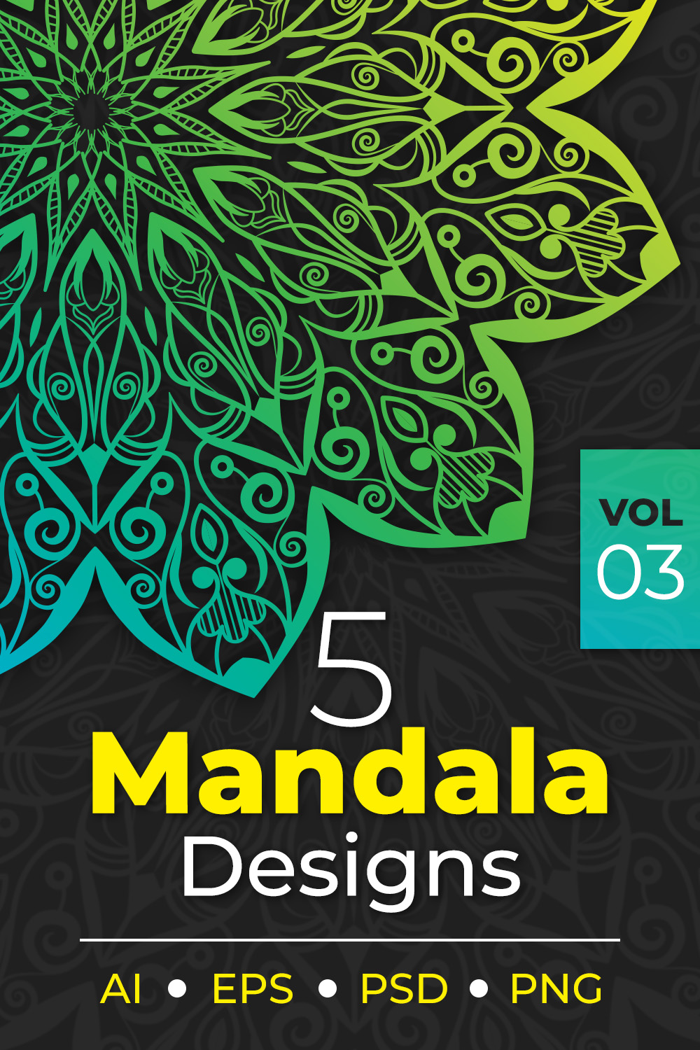 modern mandala art designs bundle vol 3 pinterest image