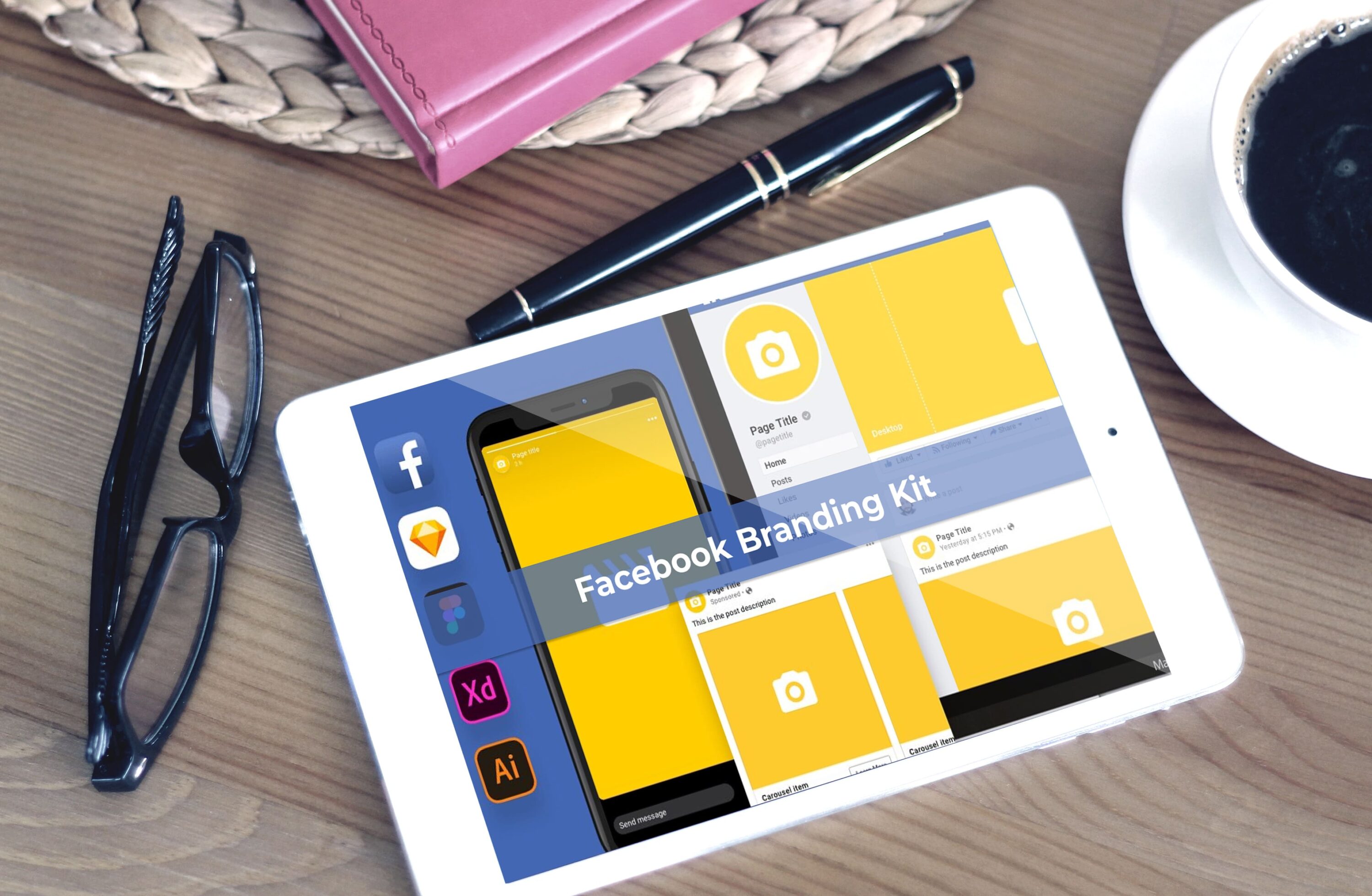 Tablet option of the Facebook Branding Kit.