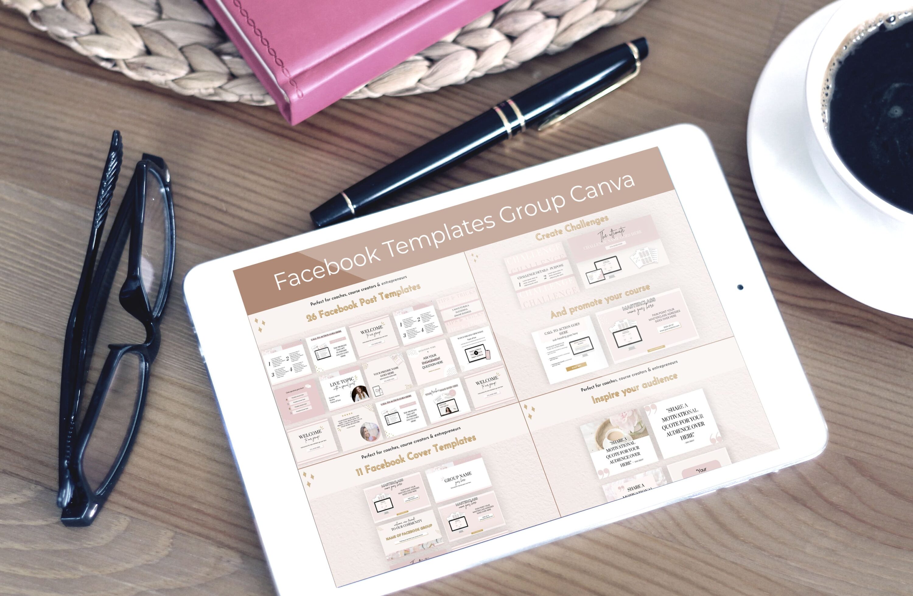 Tablet option of the Facebook Templates Group Canva.