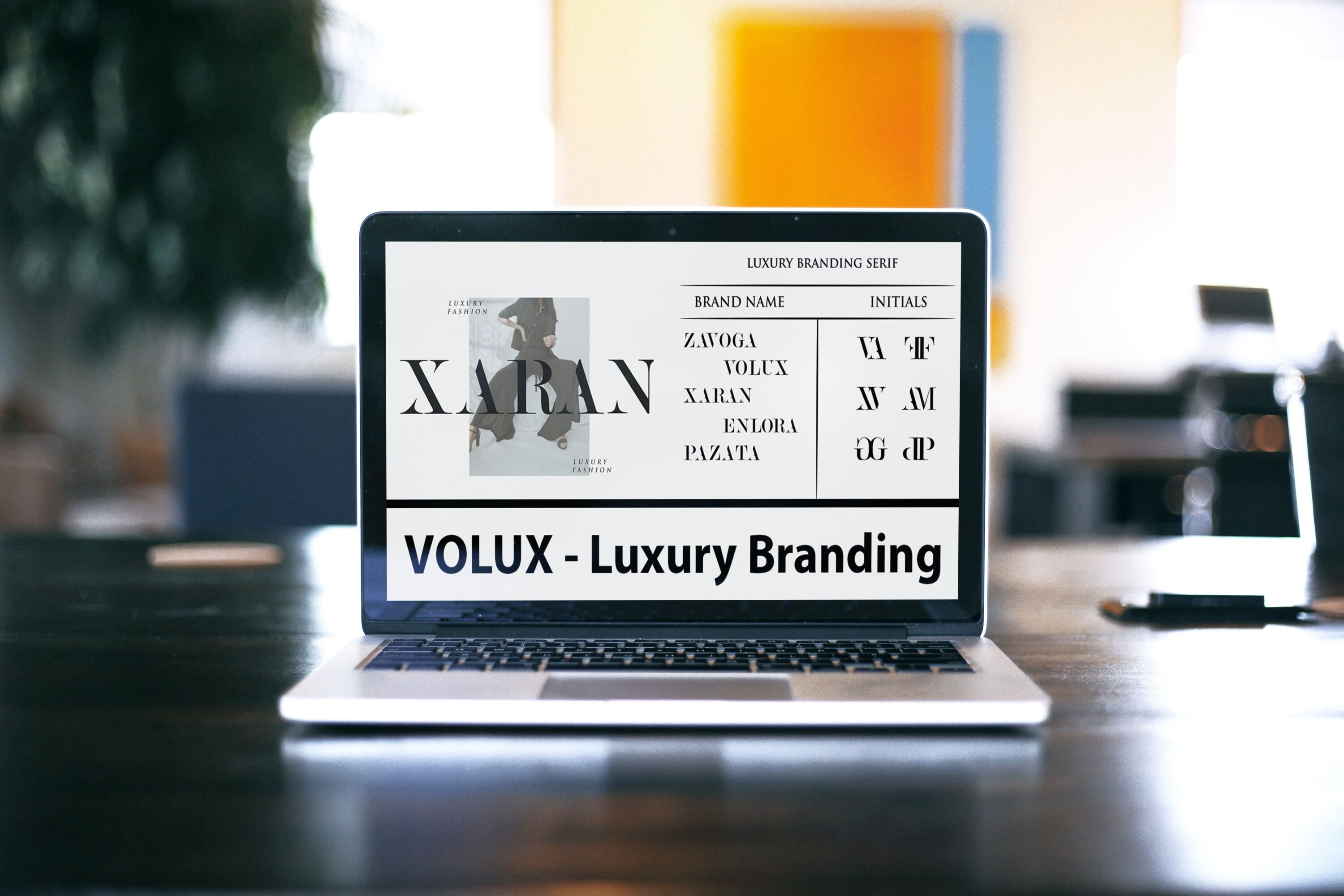 Laptop option of the VOLUX - Luxury Branding.