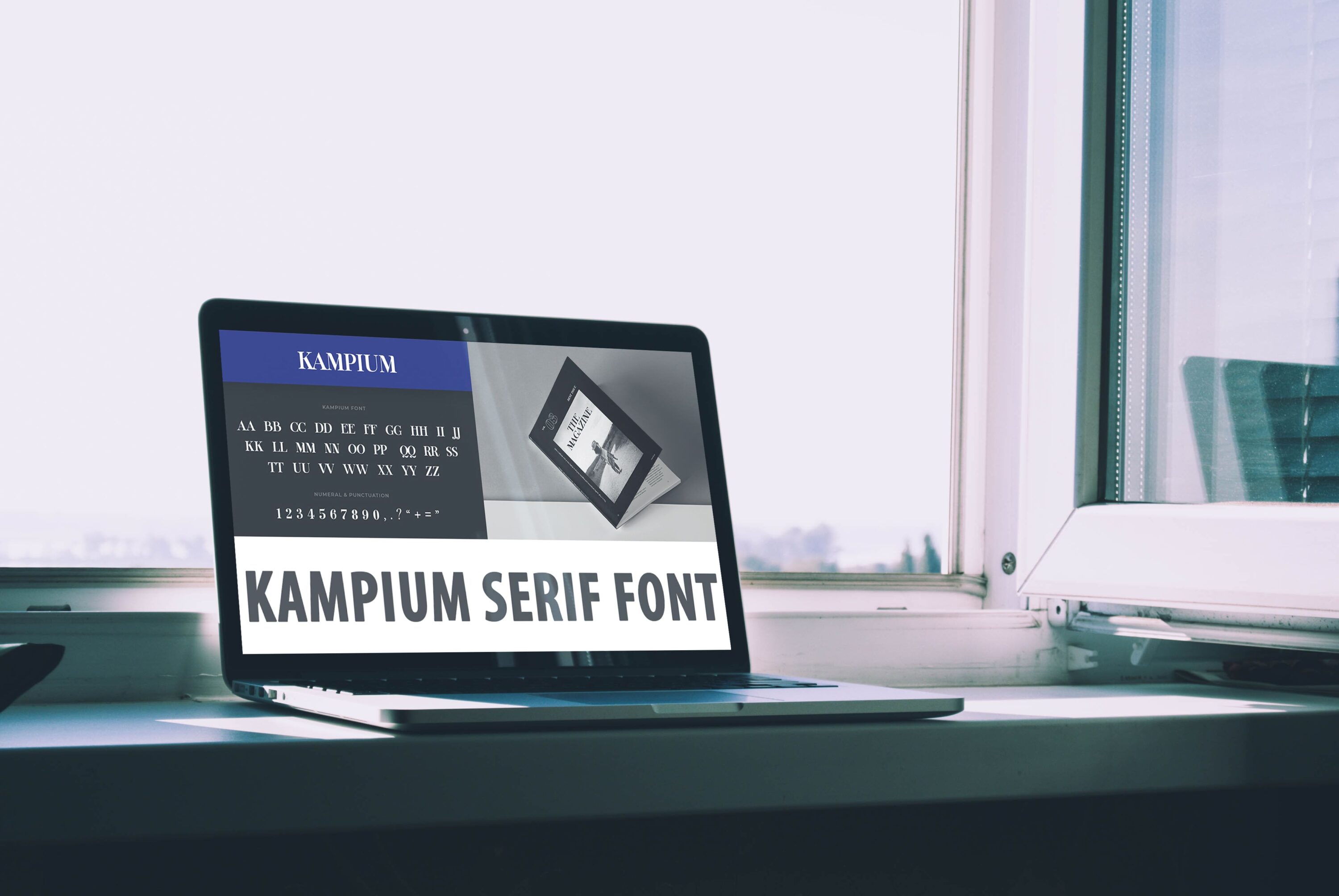Laptop option of the Kampium Serif Font.