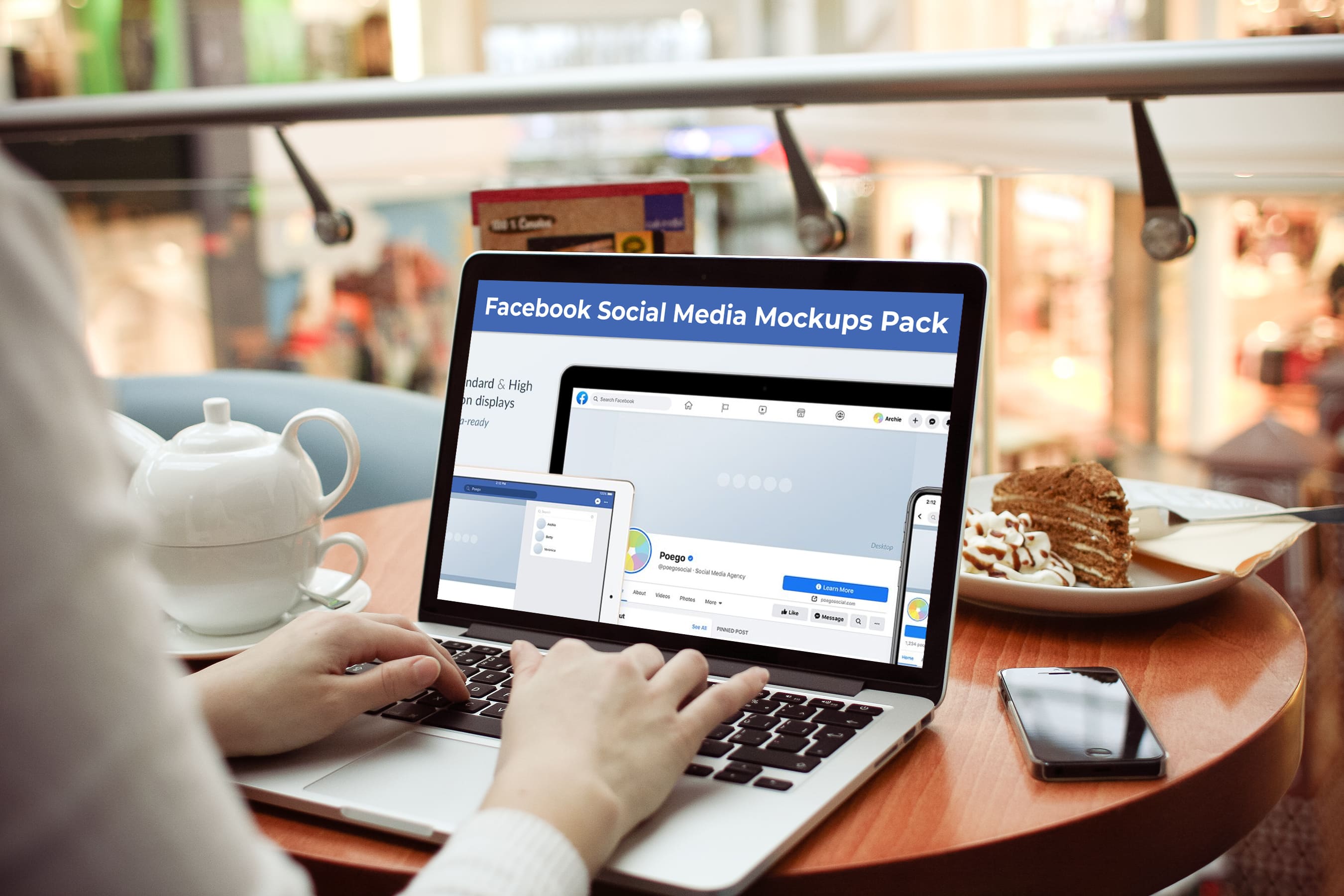 Laptop option of the Facebook Social Media Mockups Pack.