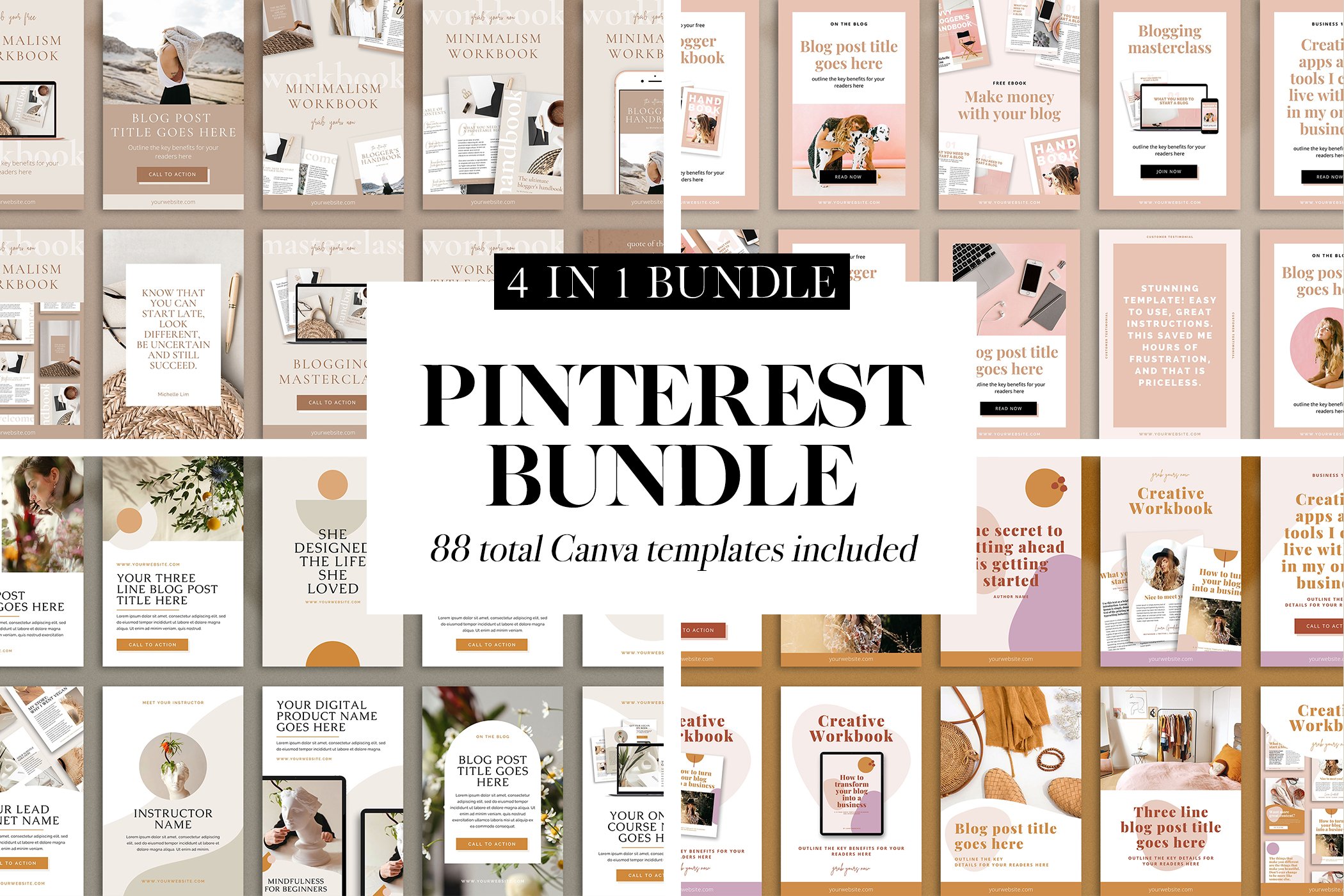 88 total Canva templates included.This bundle has a nice and modern design.