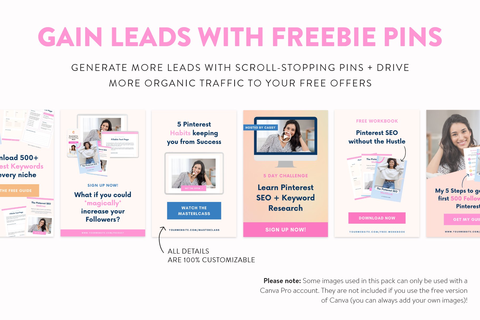 Gain leads with freebie pins.