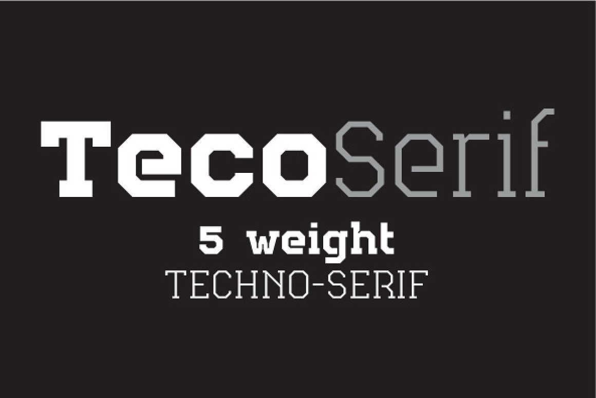 Techno font has five weight.