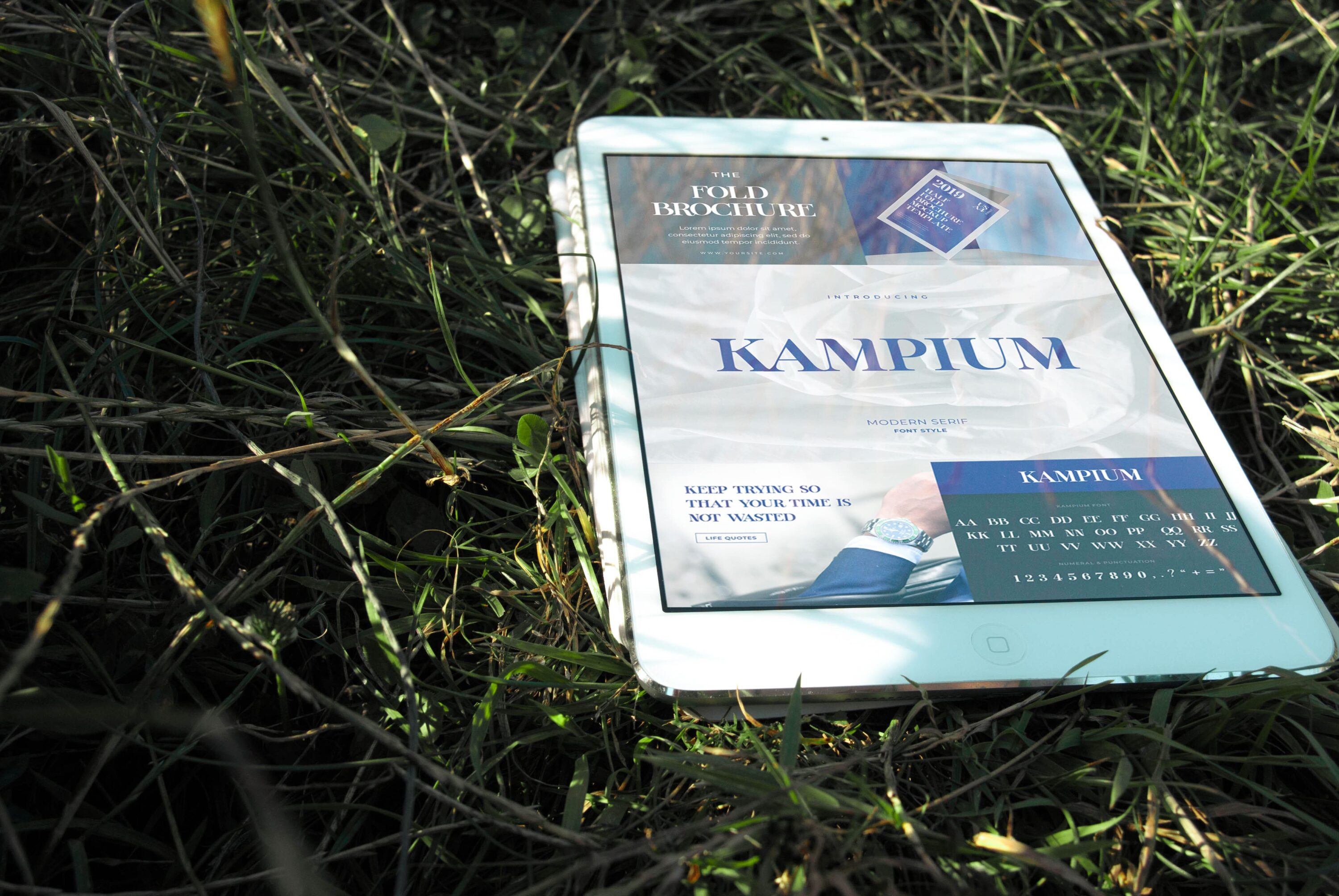 Tablet option of the Kampium Serif Font.