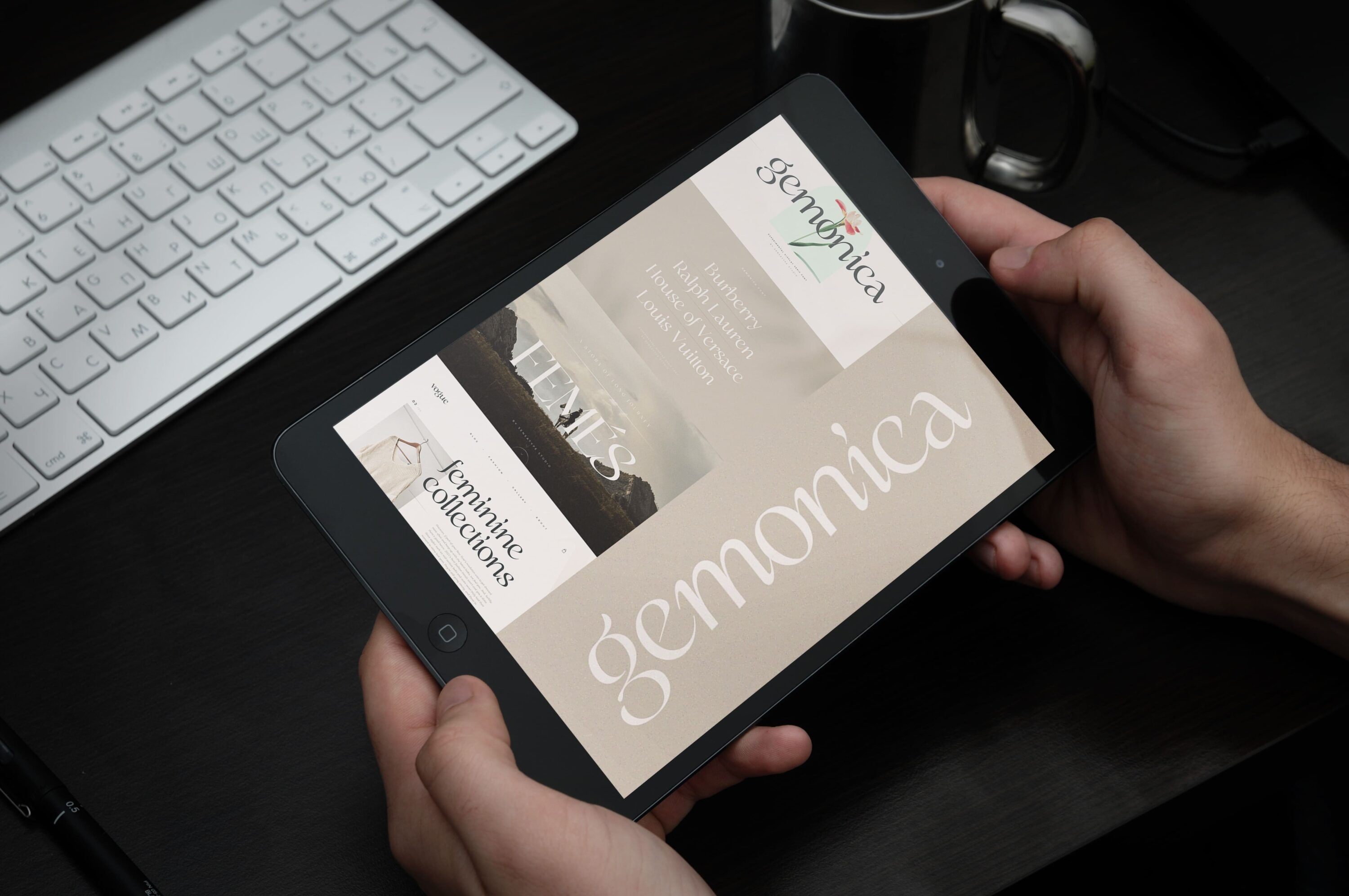 Tablet option of the gemonica - experimental serif font.