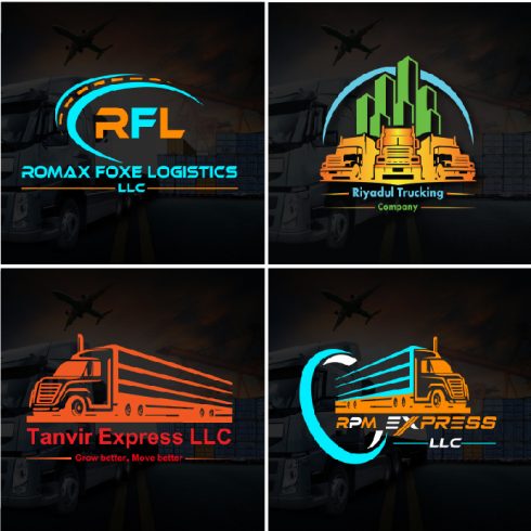 Unique Transport, Logistics and Trucking Logo Templates cover images.
