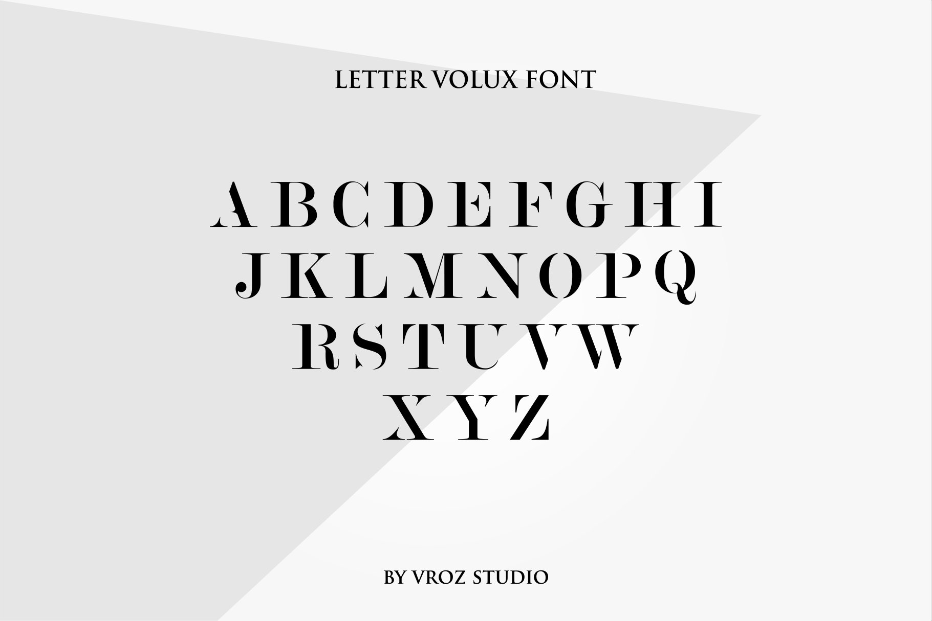 General view of VOLUX luxury branding font.