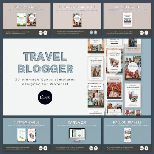 Travel Blogger Pinterest Bundle main cover.